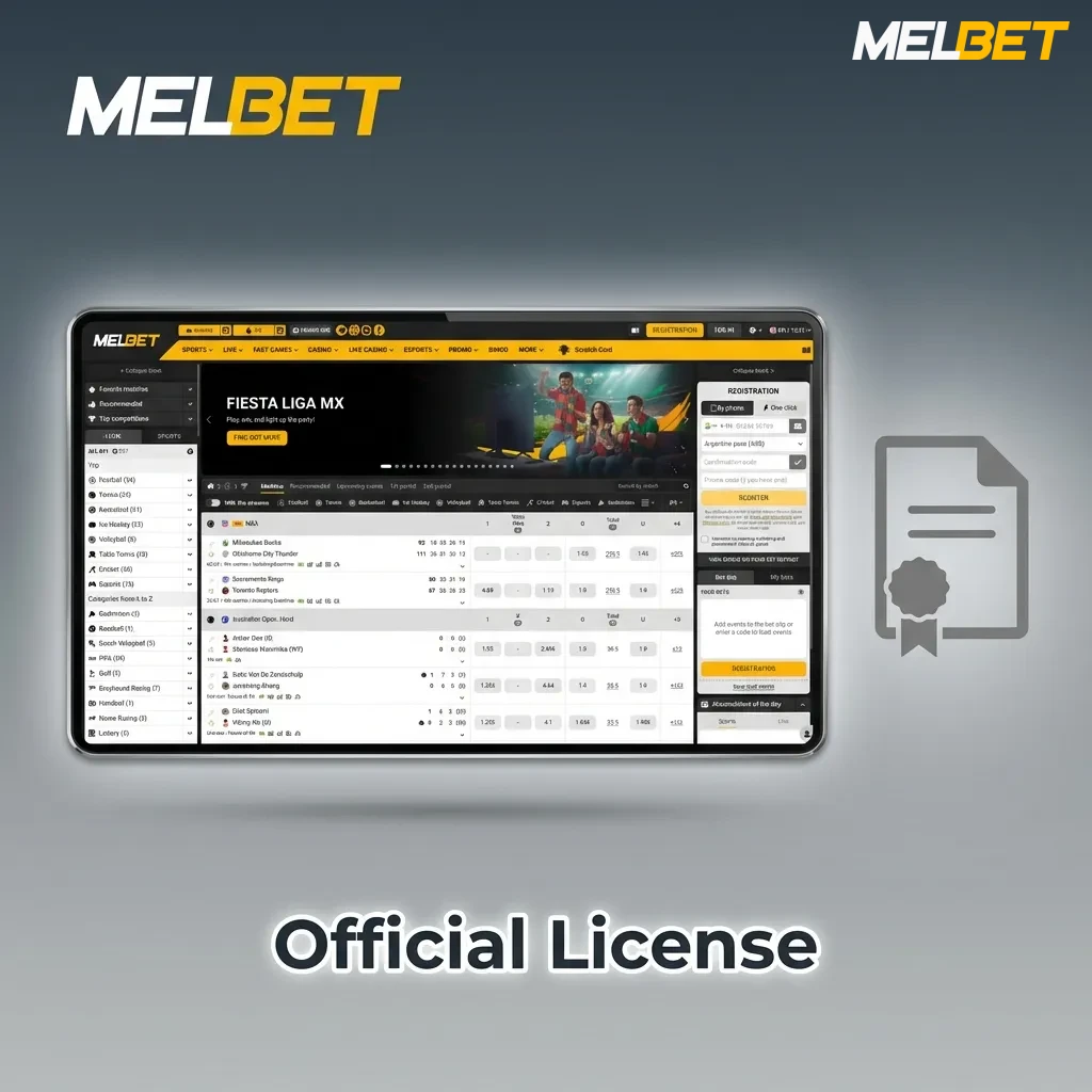 Melbet betting licence details showing Curaçao eGaming No. 8048/JAZ for Pelican Entertainment B.V., granted in 2012.