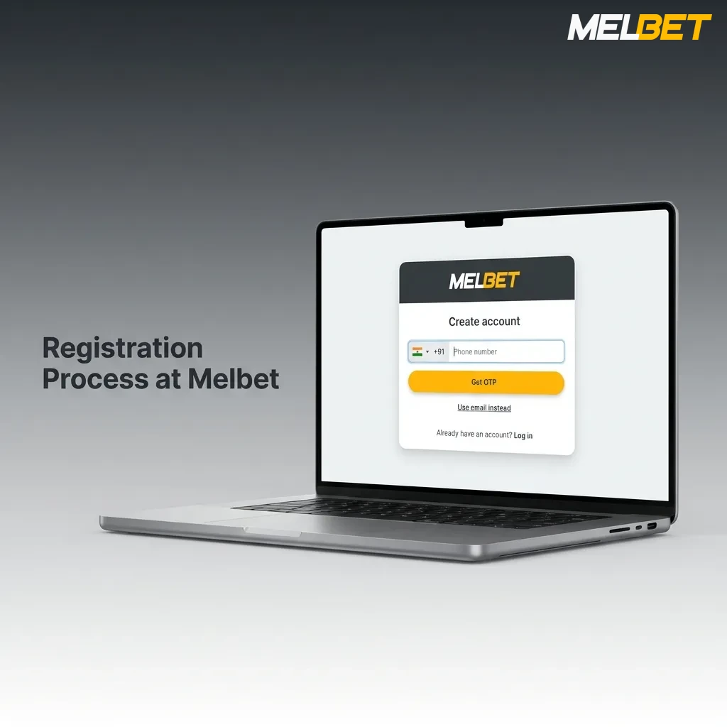 Illustrated Melbet registration steps from clicking sign-up to confirming account and making first deposit
